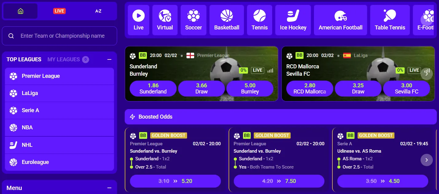 UpSpinz Casino sportweddenschappen en online sport betting